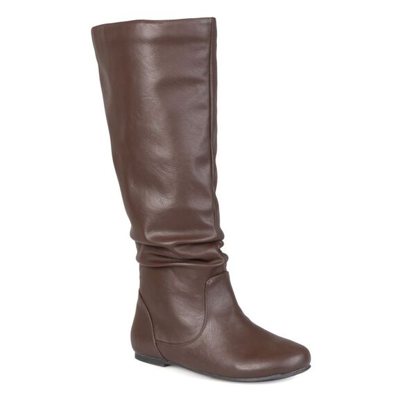 JOURNEE COLLECTION Womens Brown Slouch Wide Calf Jayne Riding Boot 7.5 M WC - Picture 1 of 4